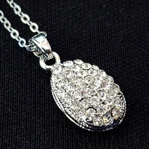 Pave Diamond Teardrop ogrlica sa cirkonima - Img 3