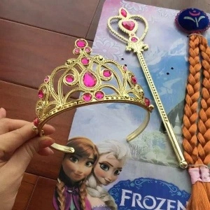 Frozen Elsa ili Ana kostim set - lepršava suknja,kruna,pletenica,čarobni štapić - Img 5