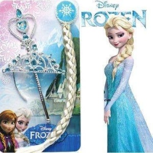 Frozen Elsa set za devojčice - kruna, pletenica i čarobni štapić - Img 4