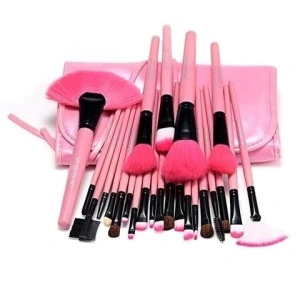 Profesionalni set od 24 četkica za šminkanje - Pink & Black Edition - Img 5