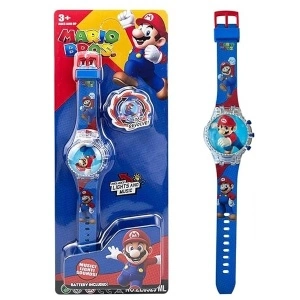 Super Mario svetleći digitalni dečiji sat sa rotirajućim poklopcem