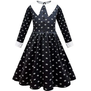Kostim haljina Wednesday Addams u više dezena - Img 3