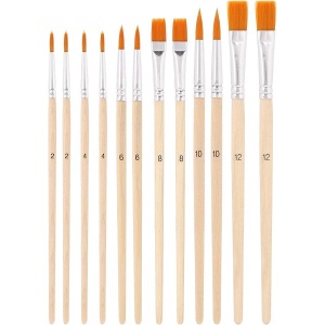 Art set drvena paleta i 12 četkica za slikanje - Img 4