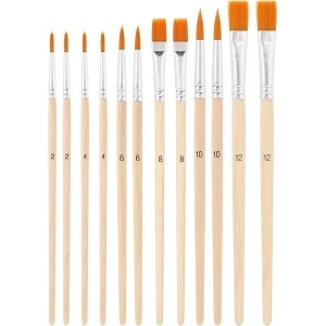 Art set drvena paleta i 12 četkica za slikanje - Img 4