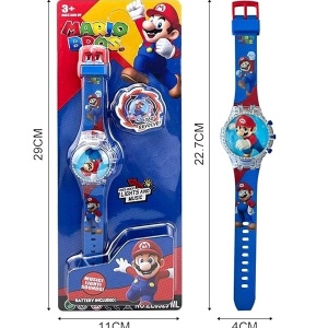 Super Mario svetleći digitalni dečiji sat sa rotirajućim poklopcem - Img 5