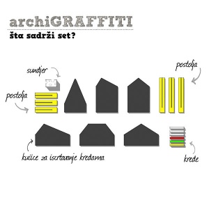 ArchiGrafitti – set od 6 piši/briši kućica - Img 2