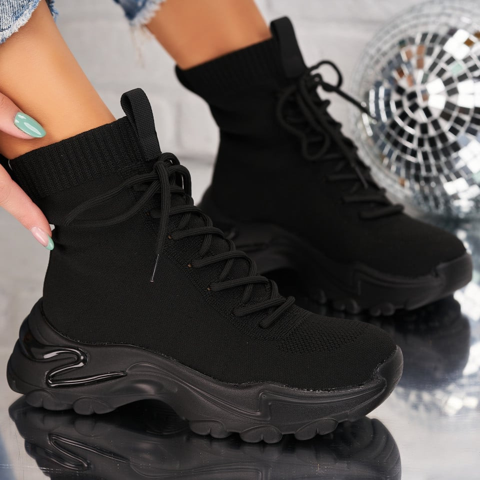 Női sneakers (utcai sportcipő) Textil Fekete Rosa X8944