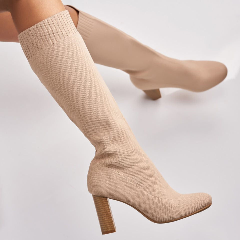 Női bundás csizmák Textil Bézs Gensina A2734