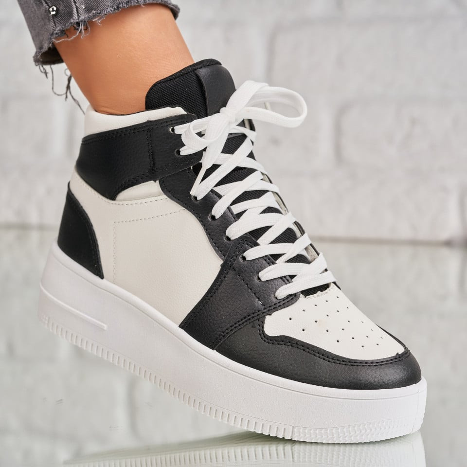 Női sneakers (utcai sportcipő) Ökológiai bőr Fekete Cila A1790