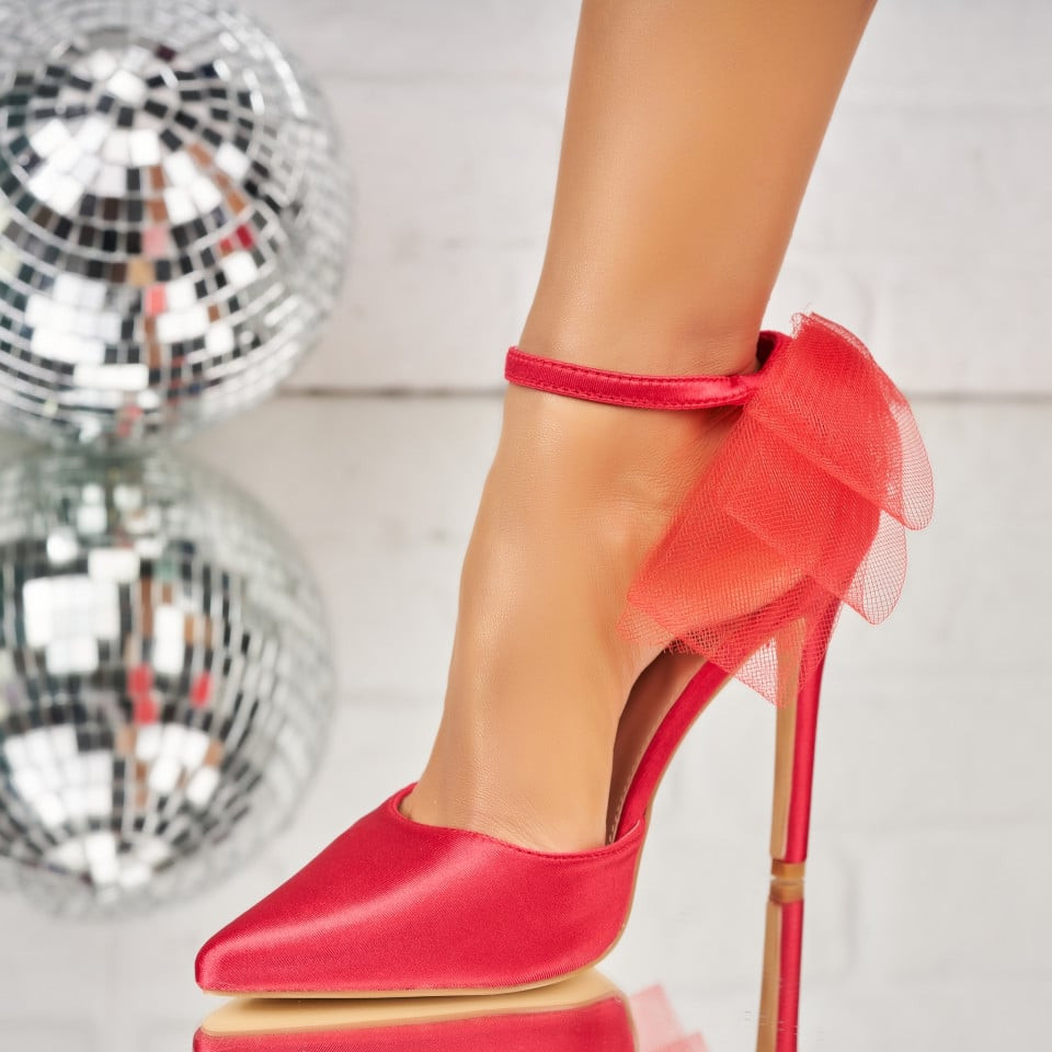 Stiletto cipők Textil Piros Danica