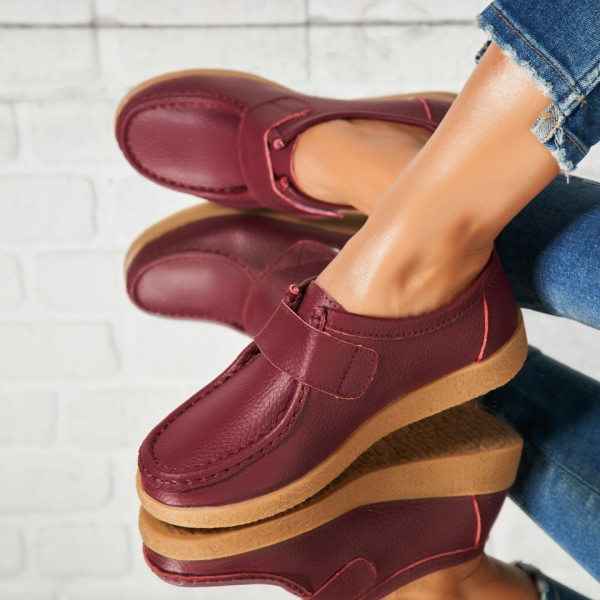Bőr mokaszinok Bőr Bordó Genesi - Img 2