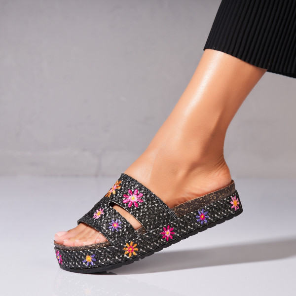 Női papucsok Textil Fekete Mayuka - Img 2