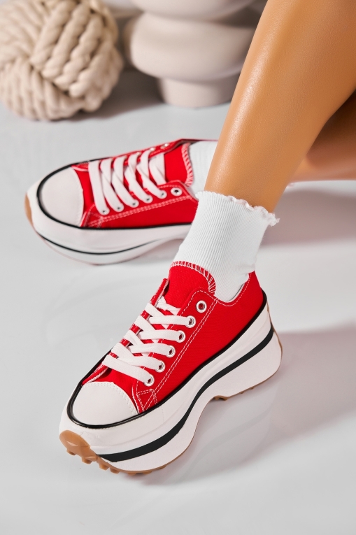 Sneakers (utcai sportcipő) Textil Piros Joline - Img 2