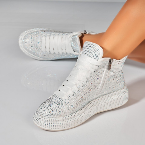 Sneakers (utcai sportcipő) Fordított műbőr Fehér Jaze - Img 2
