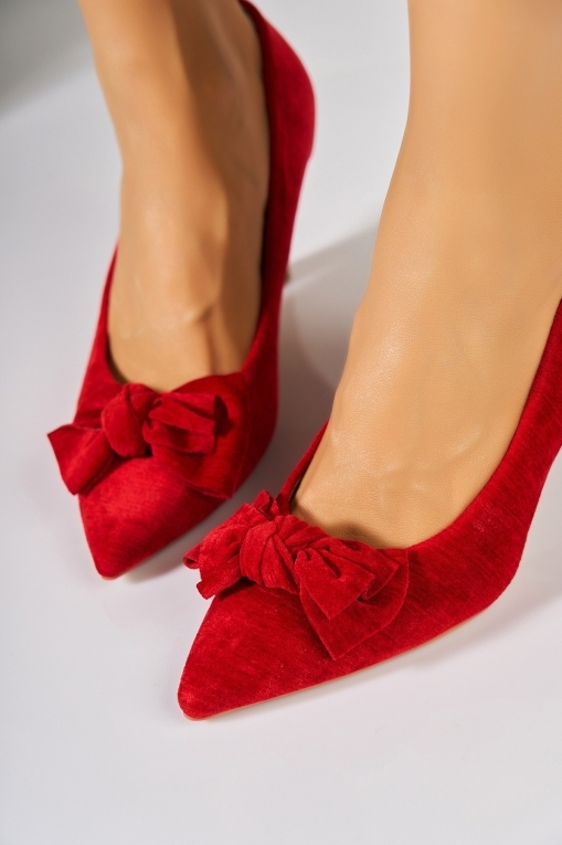 Stiletto cipők Fordított műbőr Piros Miruki - Img 3
