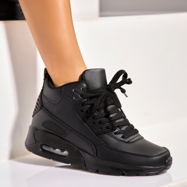 Sneakers (utcai sportcipő) Ökológiai bőr Fekete Dione - Img 2