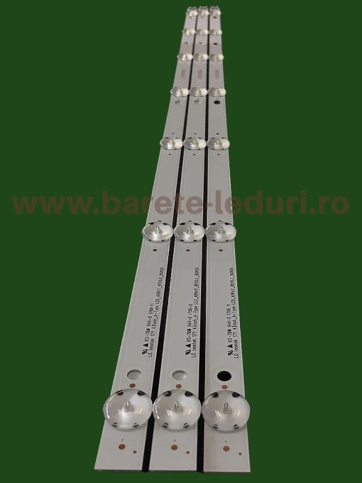 Set barete LG 43" - 3 barete x 7 leduri, 43UJ65_UHD, 43LJ61_FHD_S, 3V, 830mm - LC43490058A/ 59A