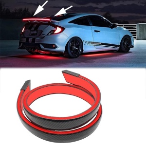 Eleron auto cu lampa stop frana suplimentara pentru autoturisme, 12V, 120cm, Carbon - Img 1