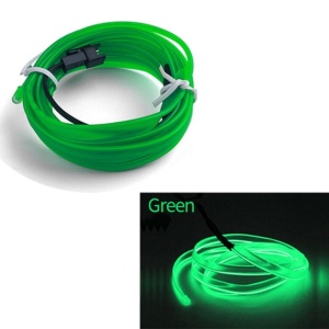 Fir Neon Auto "EL Wire" culoare Verde, lungime 2M, alimentare 12V, droser inclus - Img 1