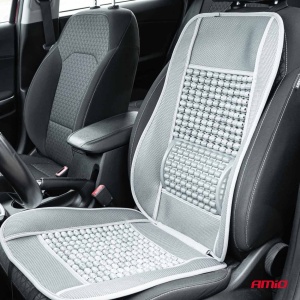 Husa scaun auto cu bile de masaj si suport lombar, dimensiuni 110 x 46 cm, culoare Gri - Img 2