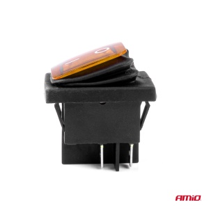 Intrerupator On/Off, 12/24V, dreptunghiular, waterproof, iluminat culoare Galben, destinatie auto, utilitare, Off-Road, ATV, SSV, QUAD - Img 3