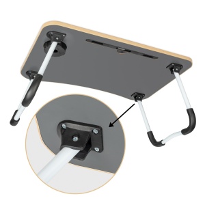 Masa pentru Laptop plianta din MDF, dimensiune 60 x 39,5 cm, cu suport pahar si telefon - Img 4