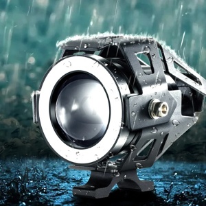 Proiector LED cu Lupa, Angel Eye ALB si Devil Eye RED, alimentare 12V, pentru Off-Road, ATV, SSV, UTV - Img 1