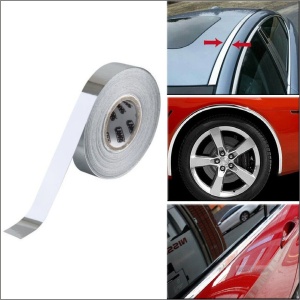 Rola folie crom pentru colantare bandouri sau ornamente auto 150 x 2cm - Img 1