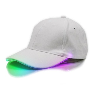Sapca de tip baseball, cu cozoroc iluminat RGB, culoare Alba, marime universala, reglabila - Img 1