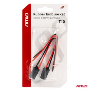 Set 2 socluri bec T10, W5W, W3W, cu mufe din cauciuc si cabluri siliconate - Img 3
