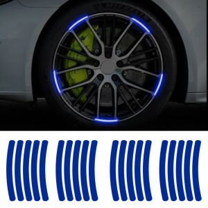 Set 20 bucati Elemente Reflectorizante "Wheel Arch" pentru autoturisme, biciclete, motociclete, atv-uri, scutere, culoare Albastra - Img 1