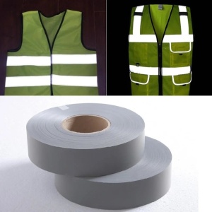 Banda reflectorizanta textila pentru imbracaminte de protectie, dimensiune 100m x 5cm, culoare Gri - Img 1