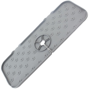 Covoras din silicon anti-picurator pentru lavoare, dimensiune 36,5 x 14 cm, culoare Gri - Img 5