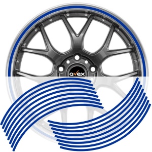 Set 16 inele din autocolant pentru jante culoare Albastru Lucios - Img 1