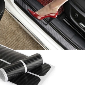 Set 4 bucati protectie praguri Carbon 3D Universal culoare neagra - Img 3