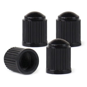 Set 4 capacele auto din plastic pentru ventil, culoare Neagra - Img 1