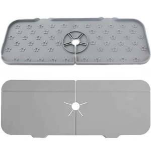 Covoras din silicon anti-picurator pentru lavoare, dimensiune 36,5 x 14 cm, culoare Gri - Img 6