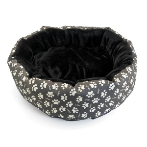 Culcus moale cu perna, pentru caine/pisica, culoare negru, impermeabil, baza antiderapanta, 50 cm - Img 1