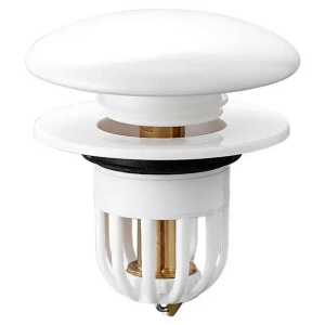 Dop scurgere chiuveta, universal, deschidere cu click, material oțel, diametru exterior 66 mm, culoare Alba - Img 3
