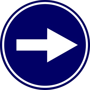 Eticheta, Autocolant Reflectorizant Semn Obligatoriu Stanga / Dreapta, Diamentru 18cm