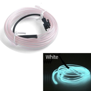 Fir Neon Auto "EL Wire" culoare Alba, lungime 2M, alimentare 12V, droser inclus - Img 1