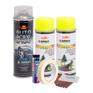 Kit complet reparatie si vopsire jante culoare Galben Fluorescent, V2 - Img 1