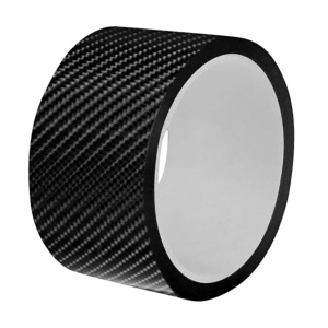 Rola ornament bandouri sau praguri autoadeziv din autocolant Carbon 5D, dimensiune 148 x 4 cm, culoare Neagra - Img 1