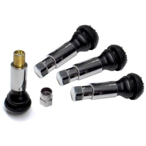 Set 4 Valve Metalice Cromate cu capac hexagonal - Img 2