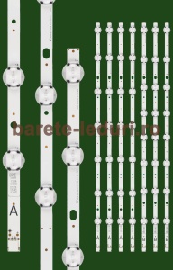 Set barete led tv HORIZON / HITACHI / TOSHIBA 55" inchi - 4 barete tip A + 3 barete tip B - 55HL7500U, 55HL7510U, 55U6863DB, 55U6863DG, 55U6863DA - Img 1