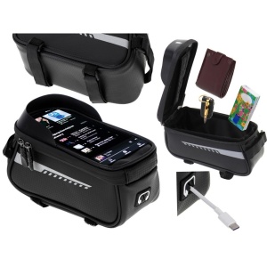 Suport Telefon IMPERMEABIL tip Geanta, montaj pe Motocicleta sau Bicicleta - Img 4
