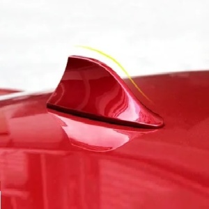 Antena auto activa AM - FM tip "SHARK TAIL" culoare ROSU - Img 1