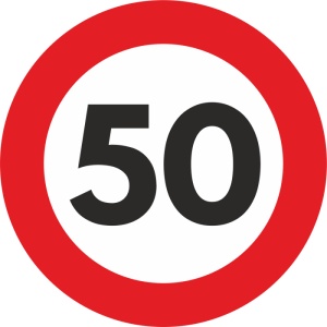 Autocolant Sticker "Limita Viteza" Reflectorizant - 50km/h