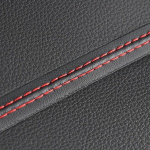 Banda decorativa pentru interiorul vehiculului, lungime 2m, din piele ecologica, culoare Neagra + cusatura Rosie - Img 7