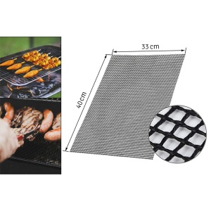 Covoras antiaderent din teflon pentru gatitul pe gratar, reutilizabil, lavabil, 40 x 33 cm - Img 1